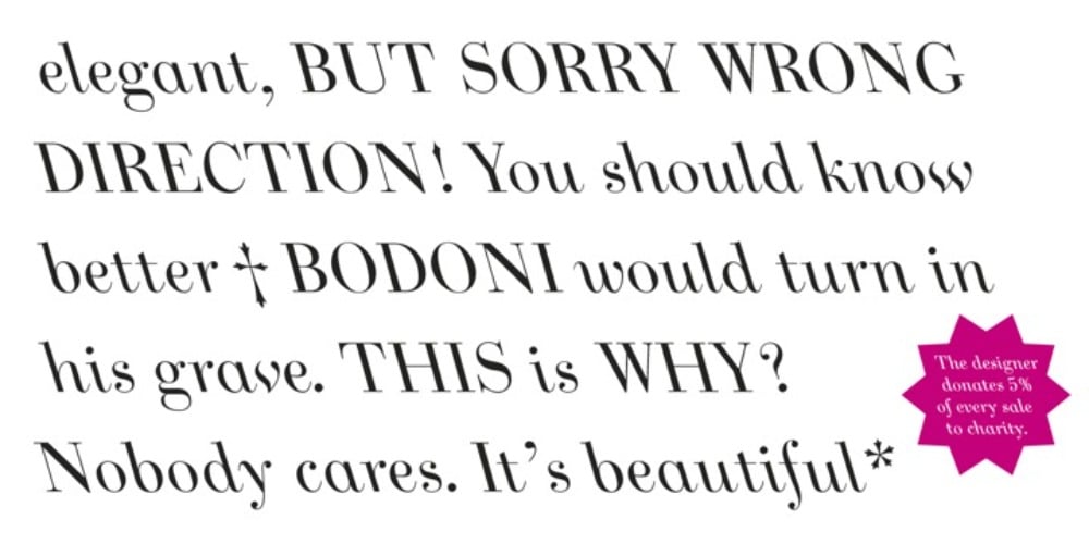 most expensive font bodoni ritalic