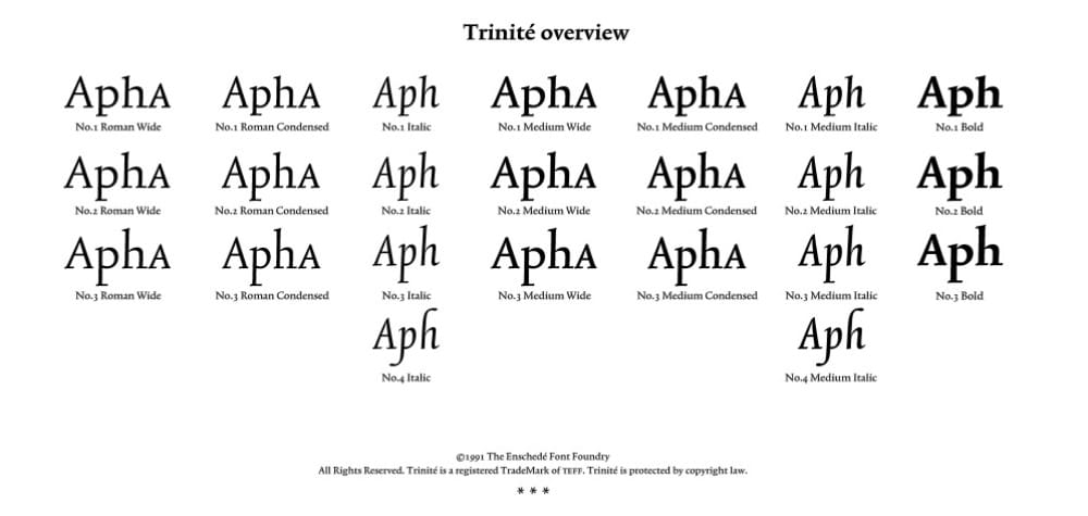 most expensive font trinite